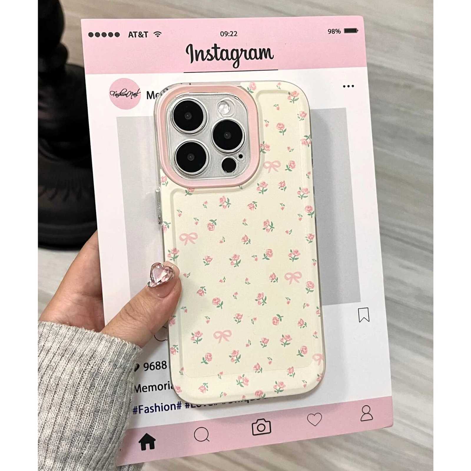 Floral Rose Korean Ins Gentle Cute Versatile Phone Case For iPhone 16 E 15 14 13 12 11 Pro XS Max 7 8 Plus Y2K Cover H251203