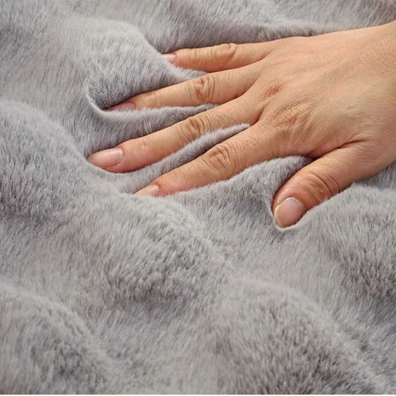 Thicken Rabbit Plush Sofa Slipcover Universal Solid Color Sofa Towel Covers Non-slip Couch Slipcovers Sofa Towel for Living Room M251204 - view 5