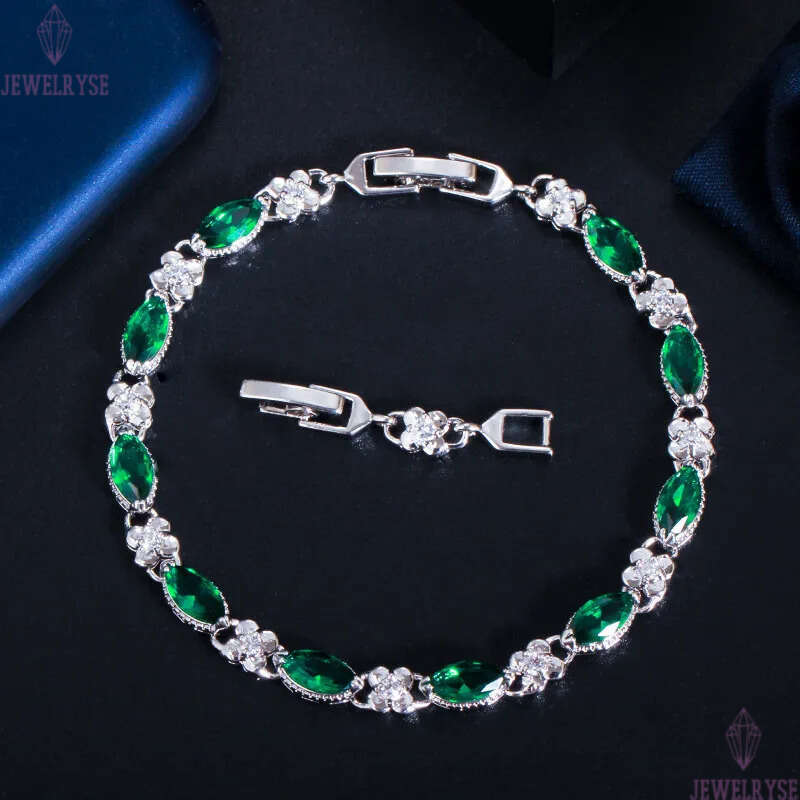 fashion classic tennis bracelet copper AAA cubic zirconia green emerald sapphire purple charm diamond bracelets for woman mothers day jewelry friend g