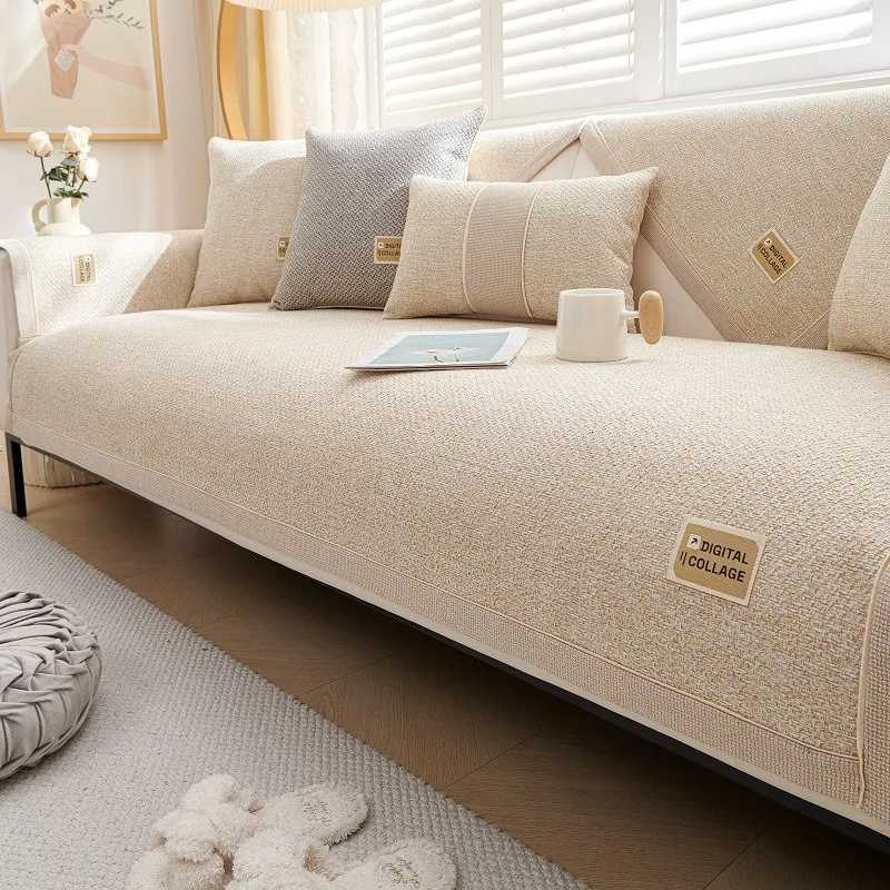 Cotton and Linen Jacquard Sofa Cushion Winter Thicken Soft Comfortable Modern Simple Wind Cover Cat Cushion Plush Sofa Cover M251204 - view 5