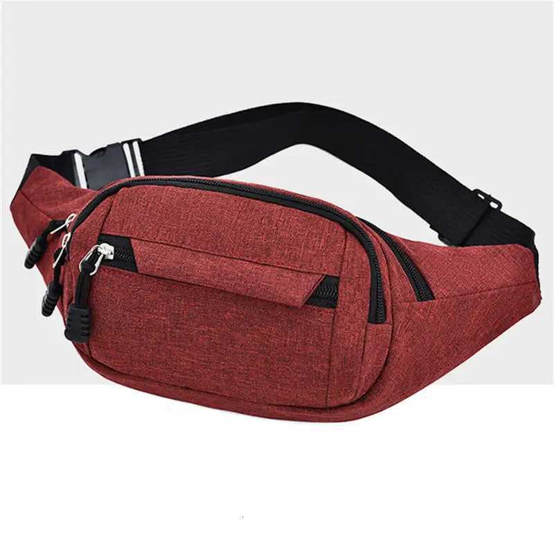Waist Packs Waterproof Outdoor Sports Bag Unisex Canvas Pouch Fanny Pouch Solid Color Women Men Zipper Crossbody Male BagT251204