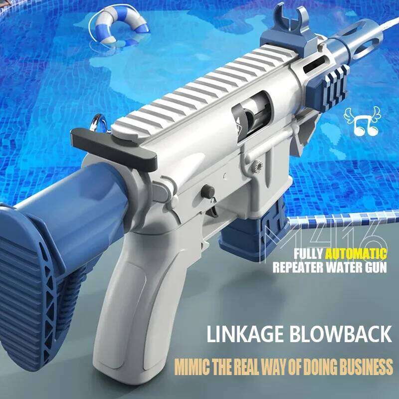 Water gun M416 Manual Continuous Version Spray Gun Children Adult Outdoor Swimming Pool Beach Outdoo Toy for Kids Boys Girls