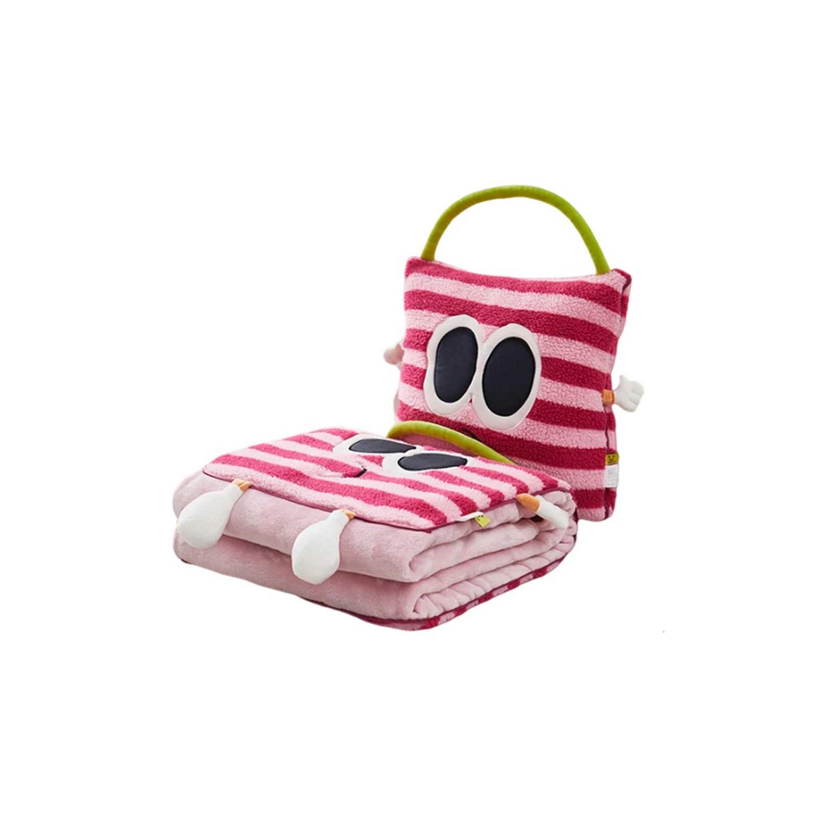 Embroidered Lamb Wool Flannel Blanket Office Home Sofa Throw Cartoon Big-eyed Blanket Car Cushion Blanket Y251204