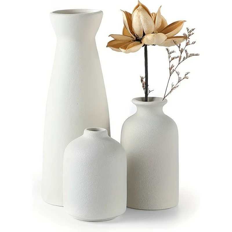 Set of 3 Ceramic Vase Flower Vases For Rustic He Decor Modern Farmhouse Decor Living Ro DecorShelf DecorTable Decor H251204