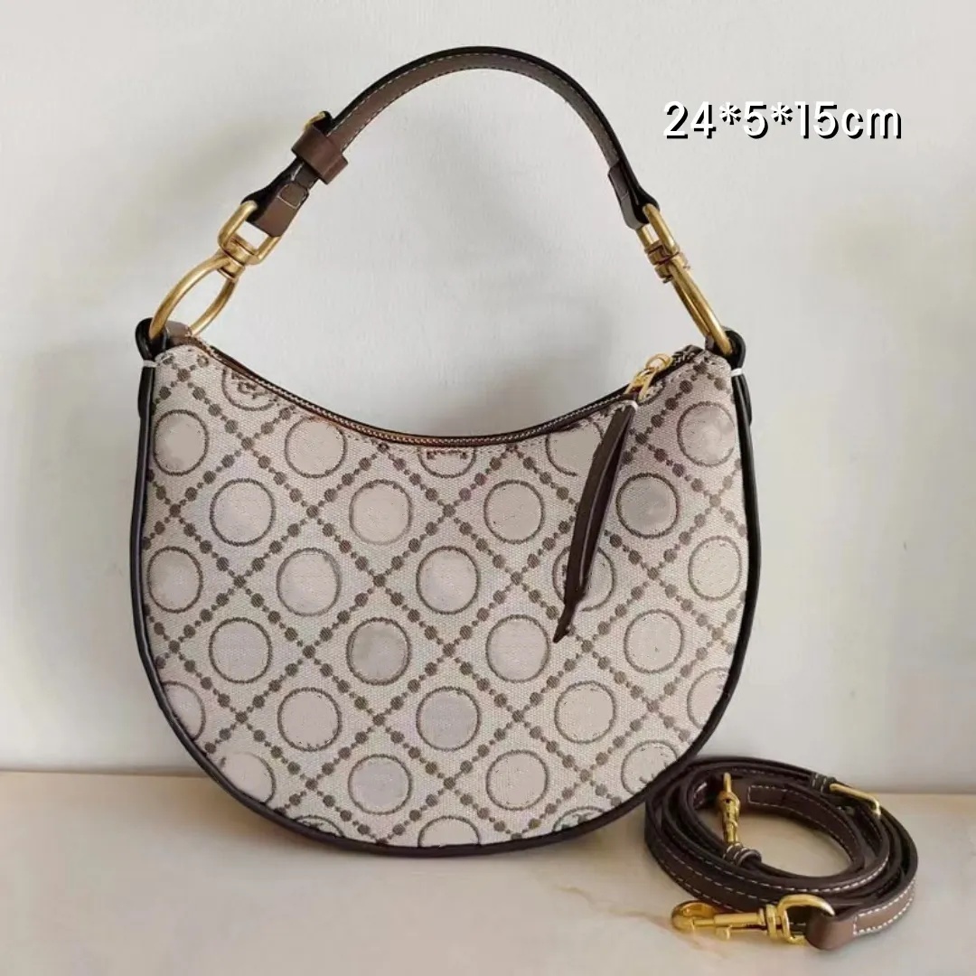 2026 Women's Luxury Bag Designer High-Quality Lettered Print Fashion Retro Floral Canvas Bag Shoulder Bag for Ladies New Moon Bag Mini Bag w4tg szty