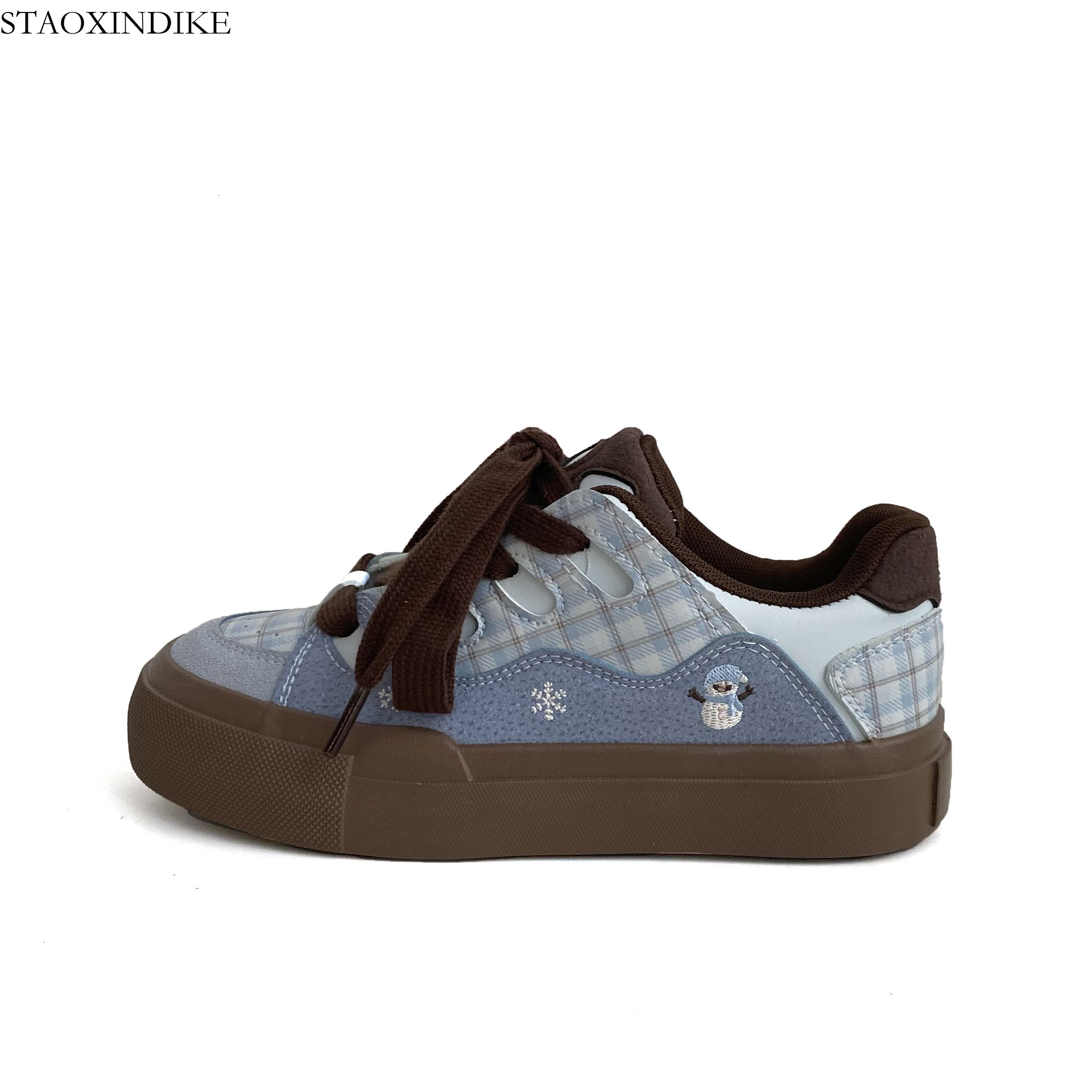 2025 Autumn New Breathable Color Block Skateboard Shoes Ins Student Korean Style White Shoes Women Trendy Loafers 6158