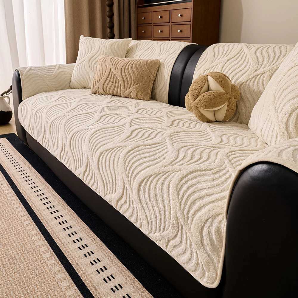 Winter Sofa Cushion with Water Ripple Design 4 Colors Anti-Slip Home Protection Soft Cozy Living Room Decorative Seat Pad M251204 - view 4