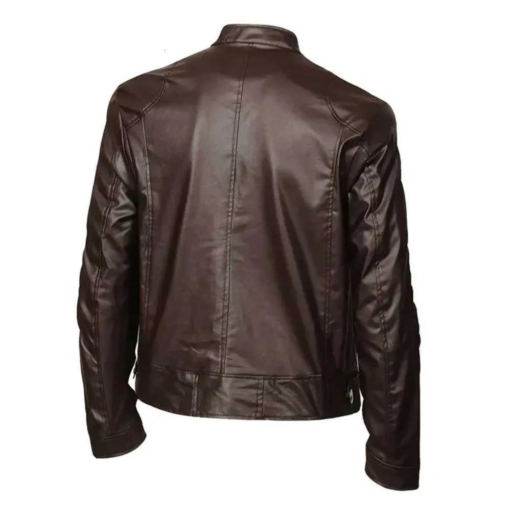New Fashion Men Slim Fit Motorcycle Leather Jackets Man Stand Collar Punk Casual PU Leather Coats Quality Male Thin Jackets 5XLT251204