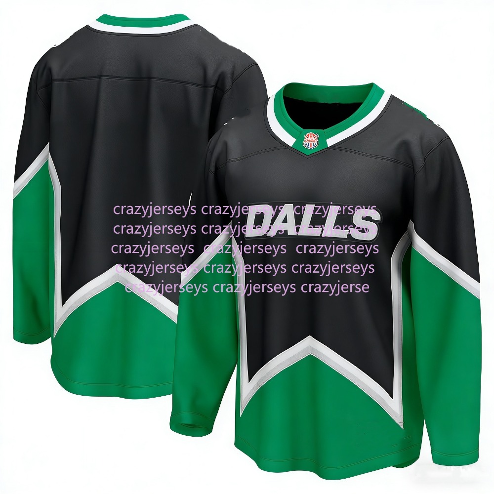Custom Tyler Hockey Jersey Wyatt Johnston Jason Robertson Jamie Benn Miro Heiskanen Mikko Rantanen Thomas Harley Embroidered Letter Number crazyjerseys