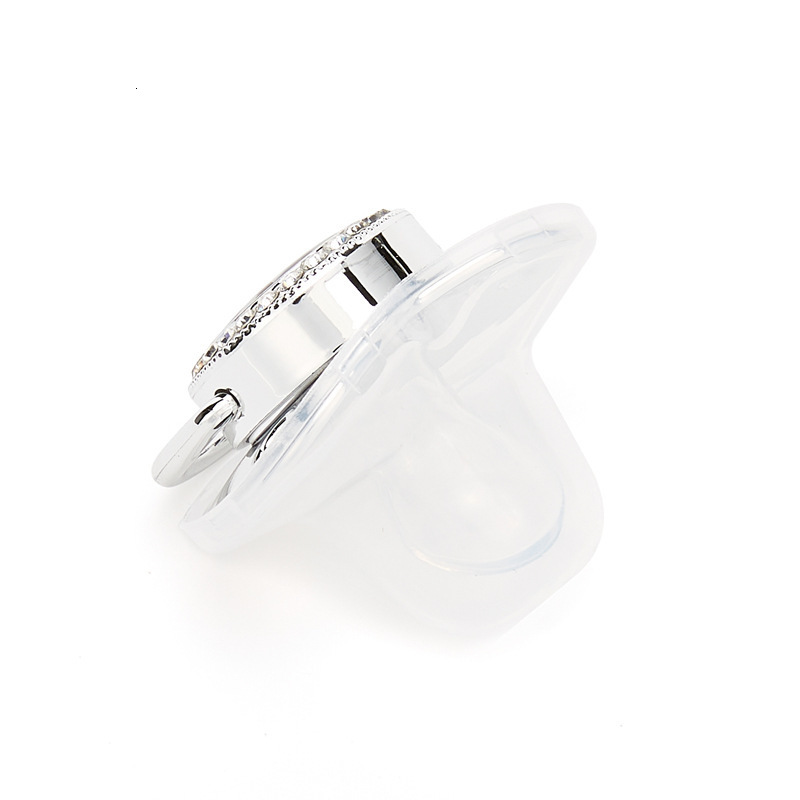 26 Letters silver Point Drill Pacifier Baby silver Letter Soothing Toy with Dust Cover