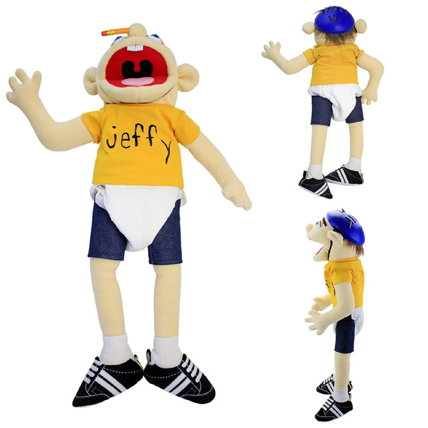 60cm Jeffy Puppet Doll Hand Sml Family Real Zombie Boy Soft Toy Plush Feebee 251204
