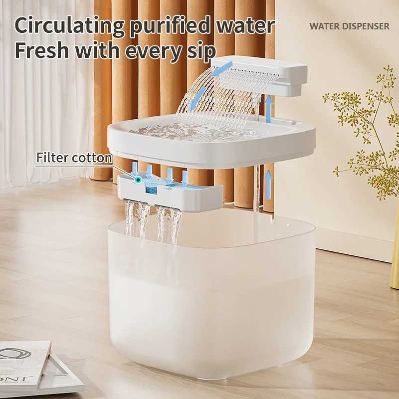 3L USB Cat Water Fountain with Pump Filter Anti Dry Burning Auto Recirculating Pet Water Dispenser M251204