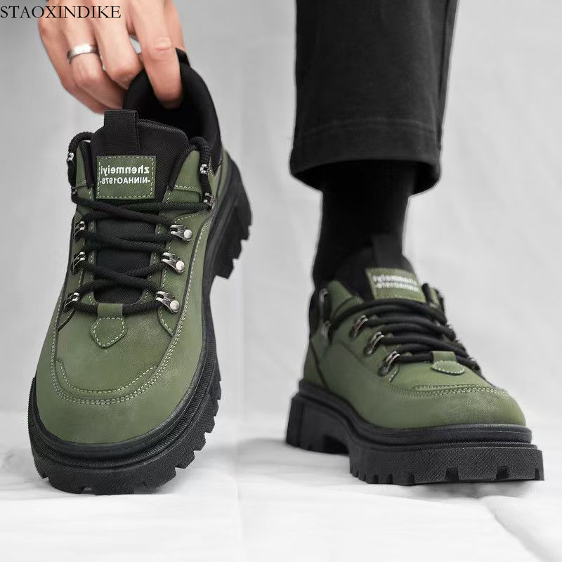 Men's Shoes Autumn 2025 New Outdoor Work Martin Boots Black British Style Office Work Casual Safety Shoes for Men