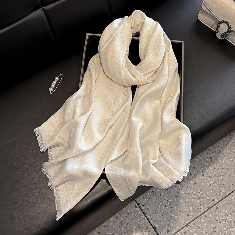 Muslim Fashion Ladies Letter Print Hijab Tencel cotton Gauze scarf Elegance Sun Protection Shawl Decoration Wrap Headscarf 251129