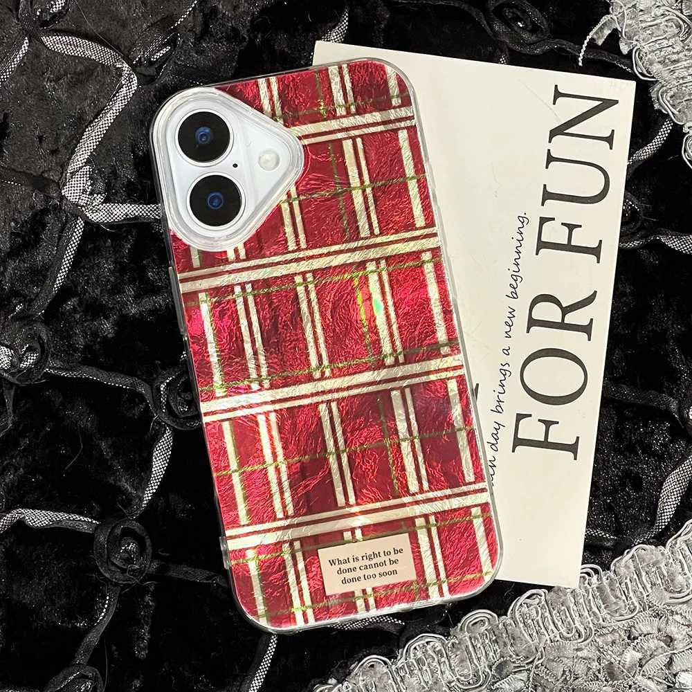 Luxury Dopamine Color Plaid Silicone Phone Case For iPhone 16 15 13 11 14 12 Pro Max Soft Clear Feather Texture Back Cover Funda H251203