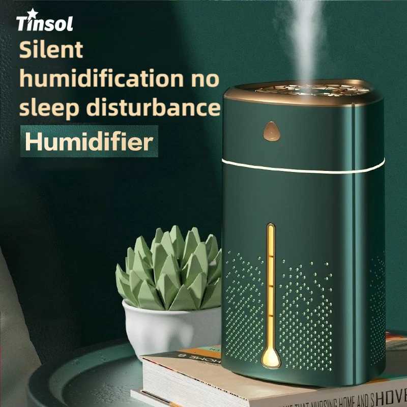 TINSOL 1000ml Air Humidifier LED Night Light Smart Power-Off Protection USB Portable Humidifier Ideal for He and Off C251204