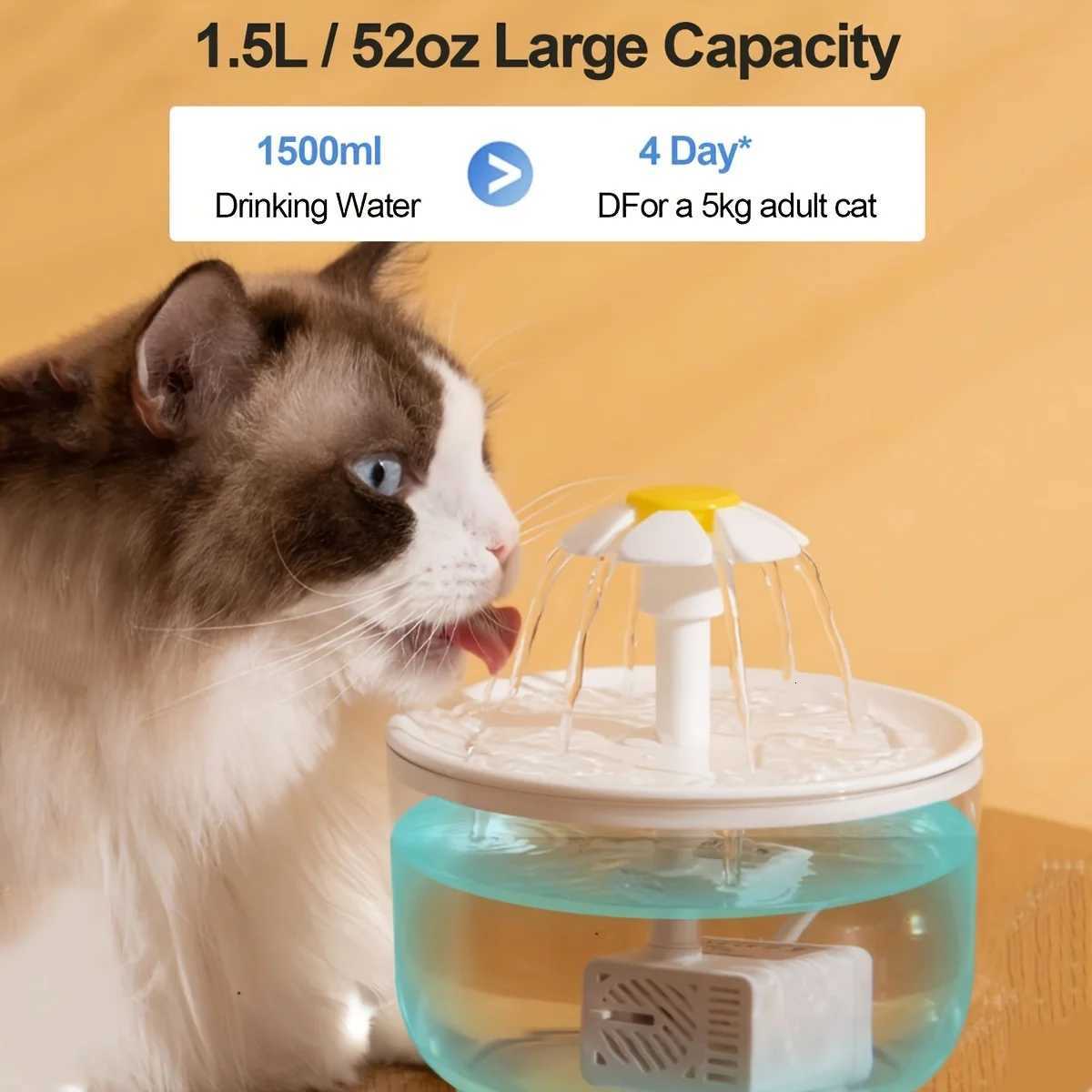 Recirculating Filter Water Dispenser 5072 Oz Clear Pet Drinking Fountain USB Electric Mute Pet Drinker Without Battery For Cats M251204