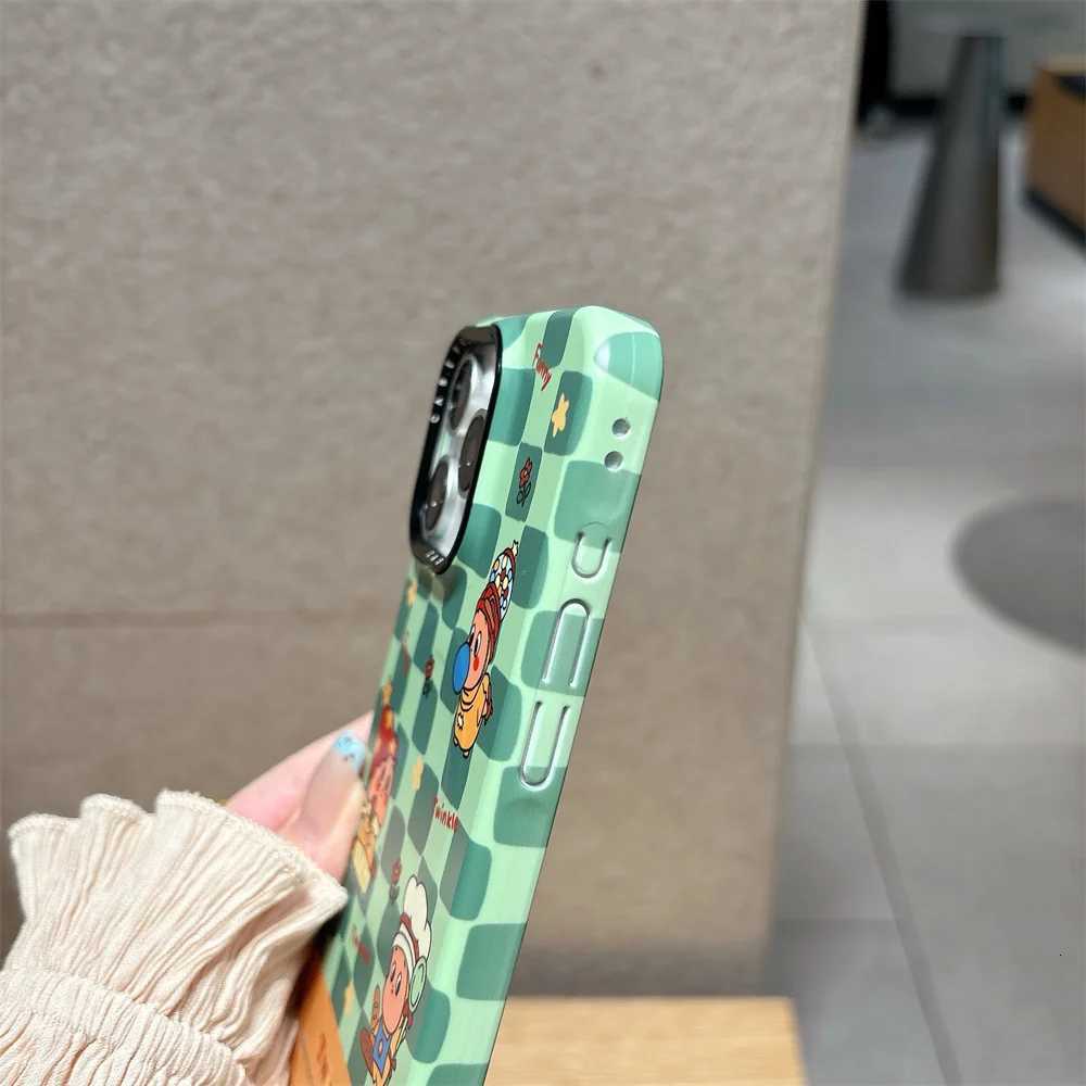 Fashion Plaid Funny Cartoon Star For Stand Phone Case for iPhone 17 16 Pro 15 Pro Max 14 13 Funda Cute Protective Cover H251203