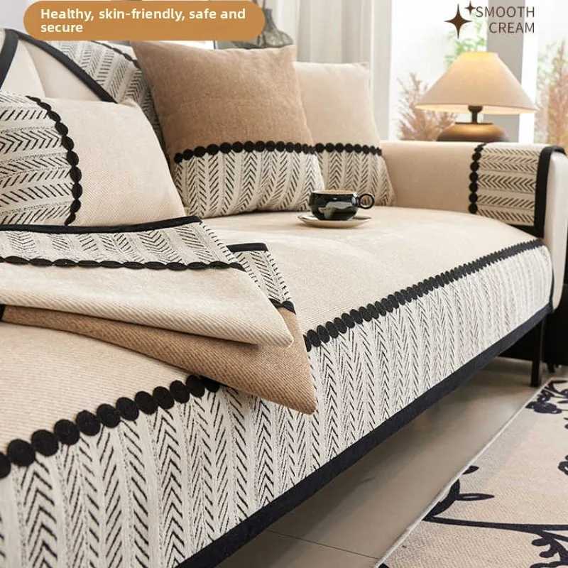 French Retro Chenille Sofa Cushion All Season Universal Anti Slip Premium Sofa Cover Dust-proof Cloth Cushion for Living Room M251204 - view 5