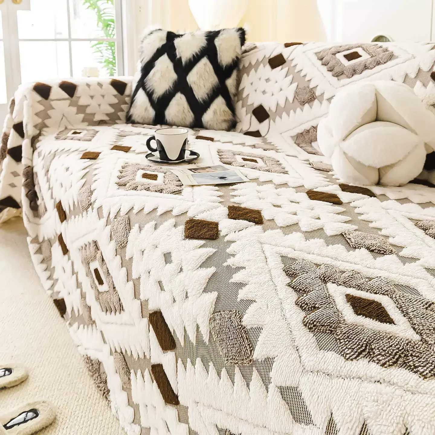 Retro Sofa Cover Cloth Towel Anti-cat Scratch 2025 New Four Seasons Universal Non-slip Thickened Sofa Cover Full Cover M251204 - view 3