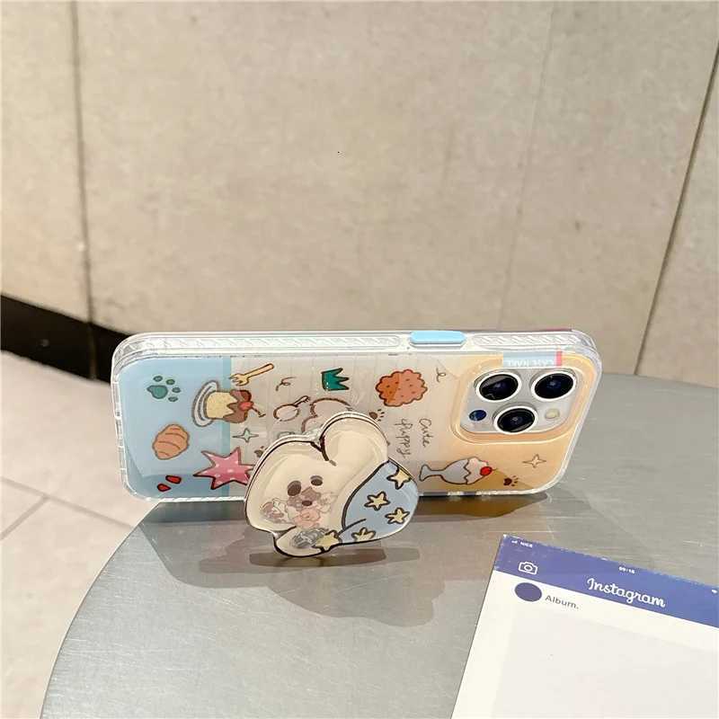 Kawaii Cartoon Dog Magnetic Phone Case For iPhone 16 Pro Max 14 15 Pro Cover with Shaking Stand For Cases H251203