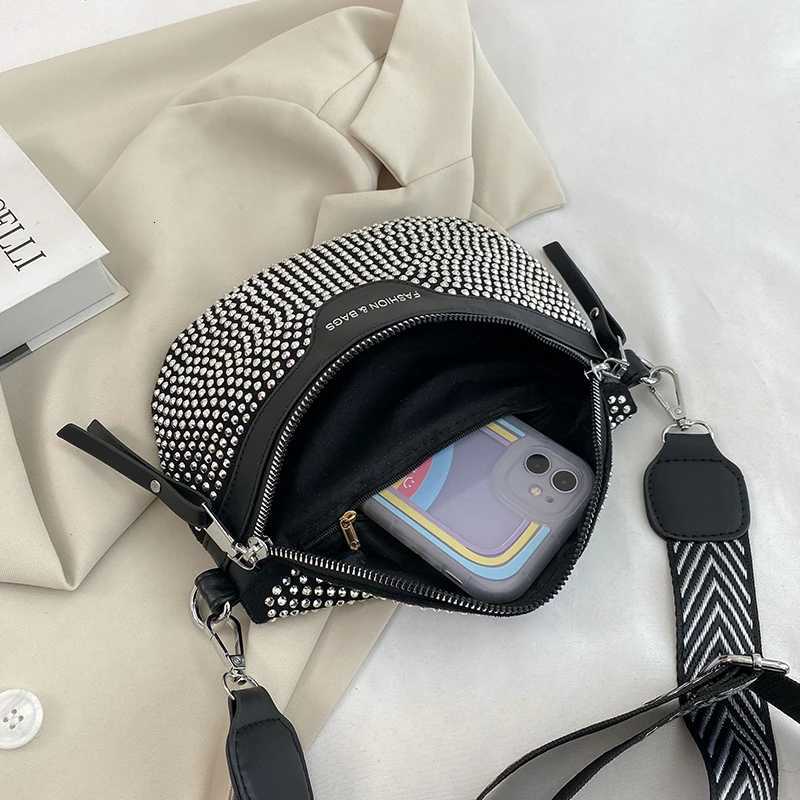 Casual Summer Waist Bag Waist pack Rhinestone Shoulder Crossbody Chest Bags Luxury Leather Fanny pack Two- piece Belt Bag ClutchT251204