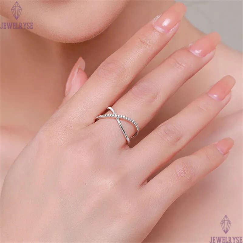 classic s925 sterling silver cross band ring designer for woman jewelry party beach 5A cubic zirconia luxury diamond drop rings women valentines day g