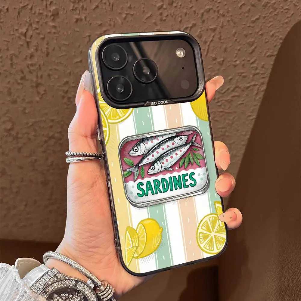 Phone Case For iPhone 17161514131211ProMaxPlusEAirMini Black Tpu Fish Funny Sardines Soft Cover H251203