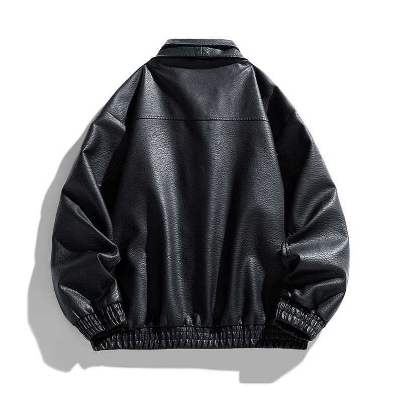 Mens Autumn Winter Fashion PU Leather Jacket Comfortable Loose Versatile Jacket Casual Outwear Men TopsT251204