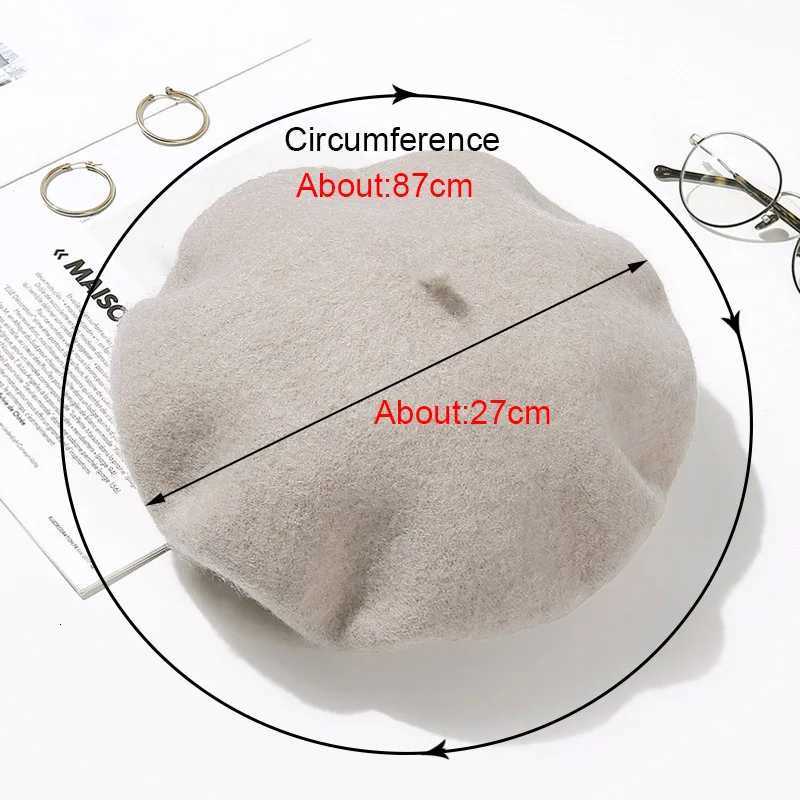 100 Wool Beret Hat Women Winter Thick French Hat Girls Solid Color Autumn Berets Caps Hats For Women Flat Cap Hat Felt BeretsXJ251204 - view 5