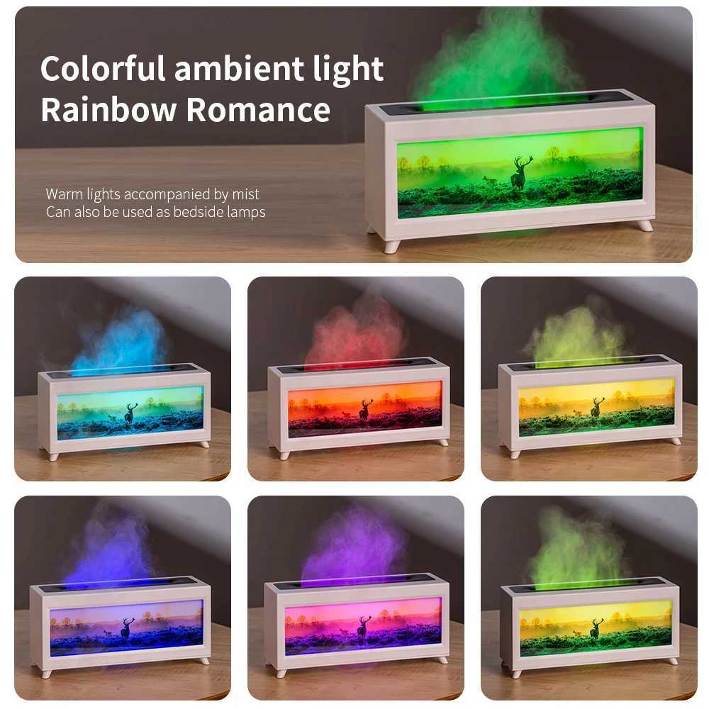1PC EU Wall Plug Simated Flame Ara Diffuser also Mini Air Humidifier with Colorf Lights and 3-ll Timing for He C251204