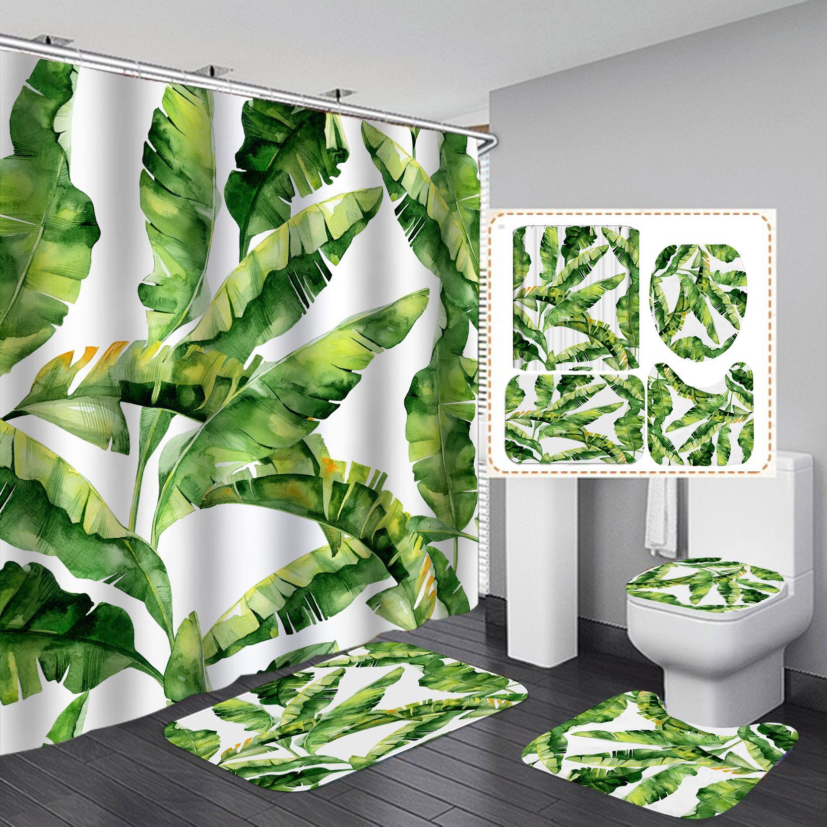 YL-37882 Eco-friendly Shower Curtain with Heat Transfer Printing, Waterproof, Comes with Hooks, Shower Curtain Available for Wholesale. Waterproof Sho