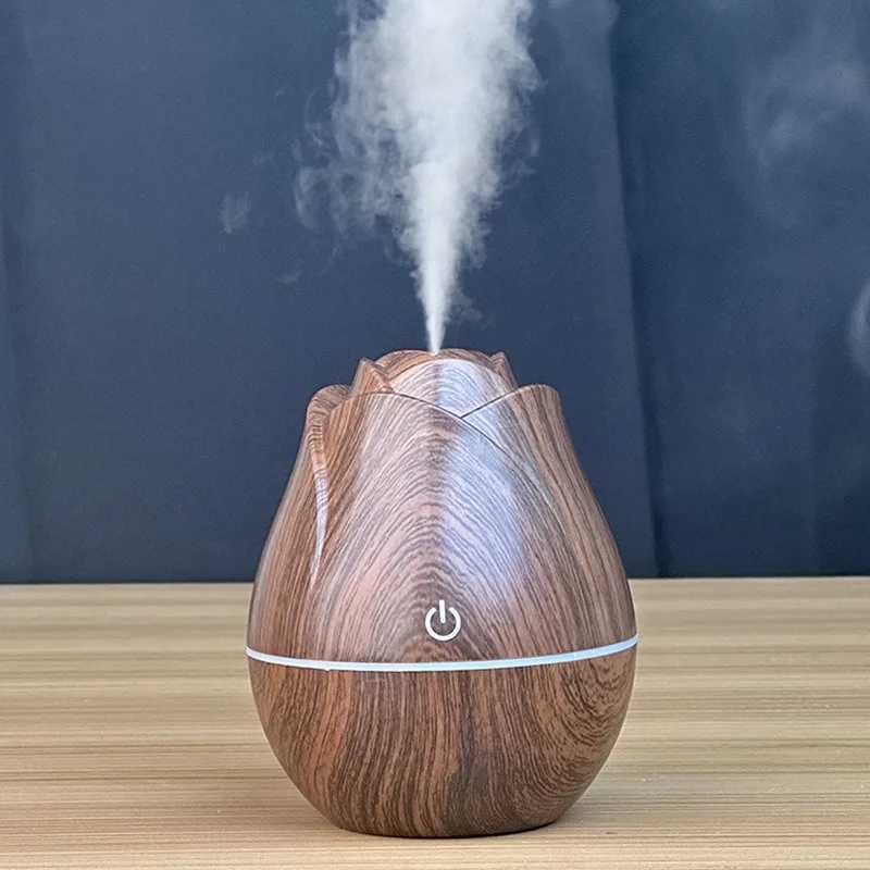 Rose wood grain humidifier USB car silent bedro water replenishment colorf gradient light aratherapy hine C251204