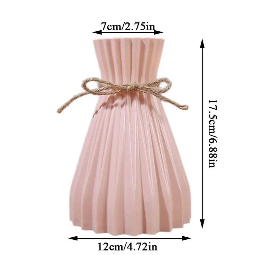 Plastic Flower Vase Creative Origami Vase European Pleated Vase Waist Folding Flower Vase Folding Paper Style Dry Flower Bottle H251204