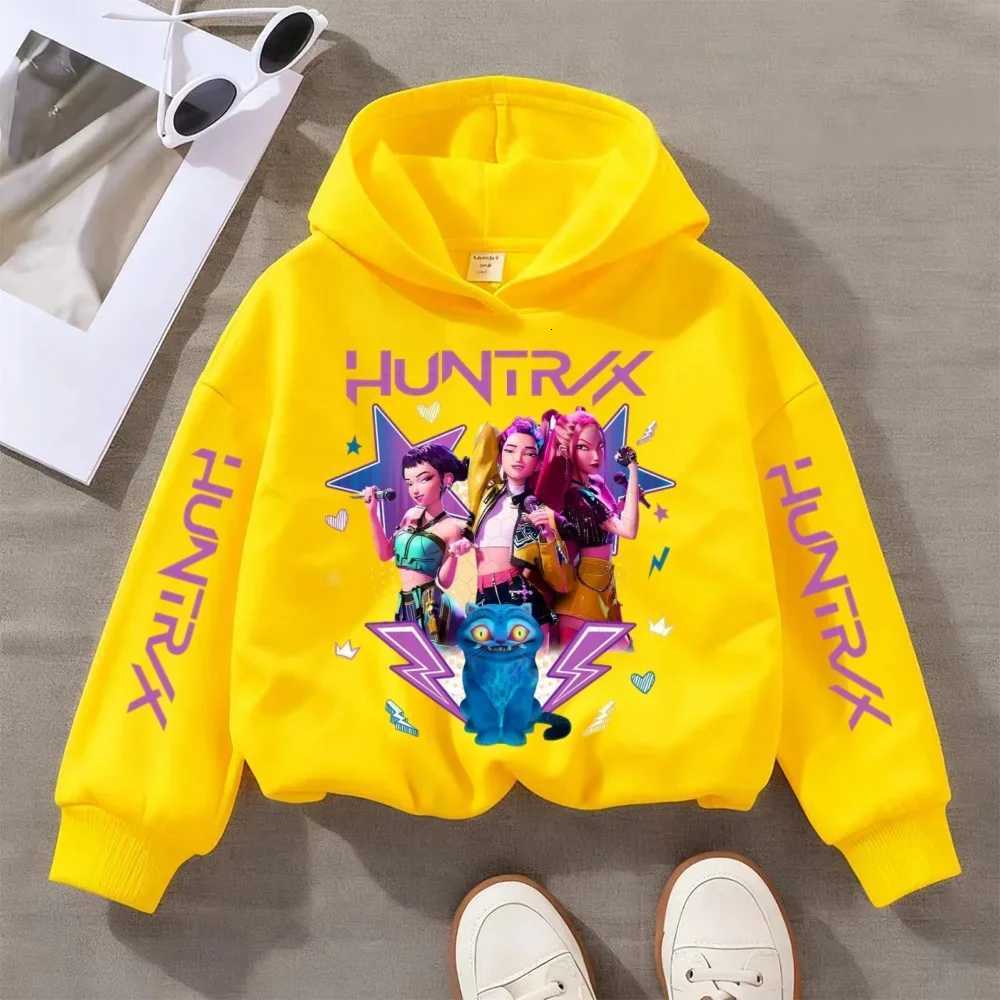 KPop Devil Hunter Cute Printed Boys and Girls Autumn/Winter Casual Fashion Childrens Warm Hooded SweatshirtW251204