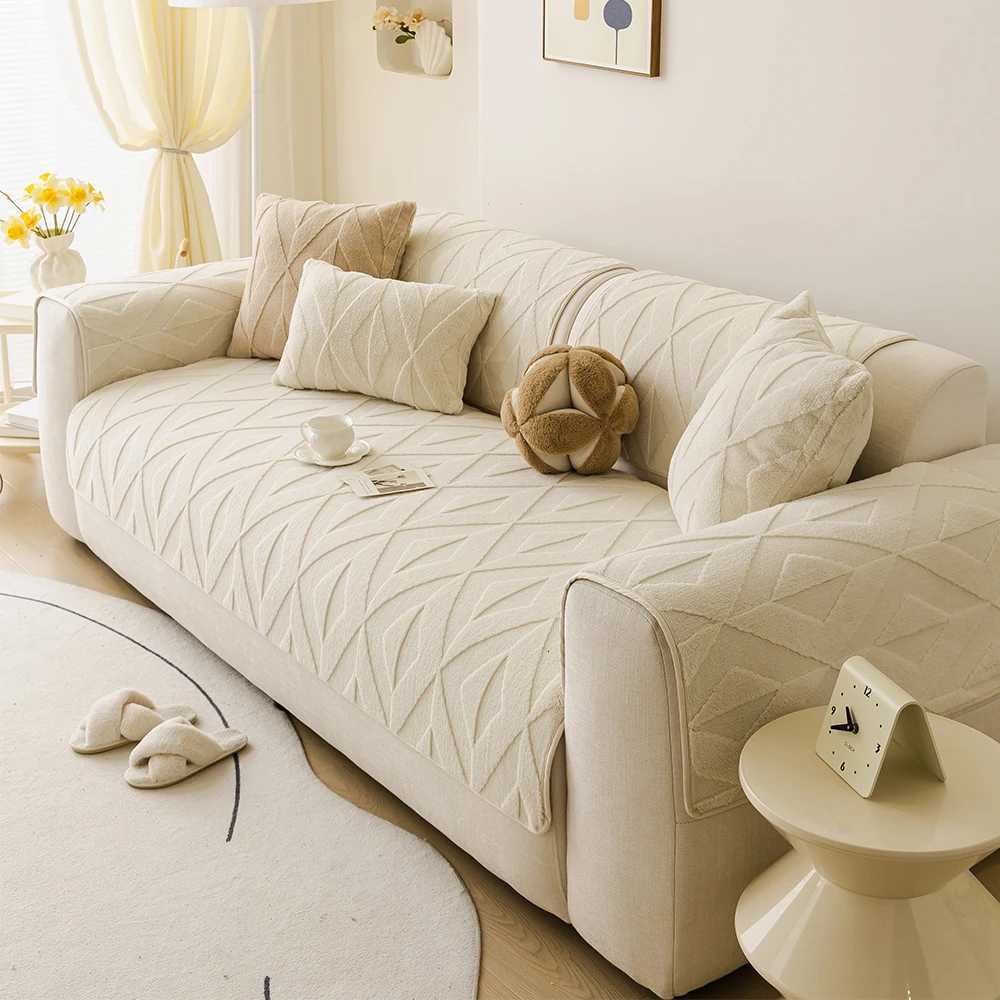 Jacquard Sofa Seat Cover Cotton fleece padded plush sofa cushion Pet Friendly Anti-slip Sofa Covers for living room 1-4 seat M251204 - view 5