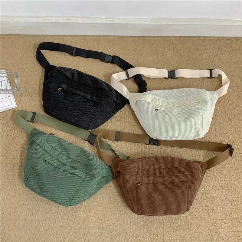 Fashion Corduroy Waist Bag Casual Lady Waist packs Phone Pack Large capacity Unisex Crossbody Chest Bags Street Hip hop Belt BagT251204