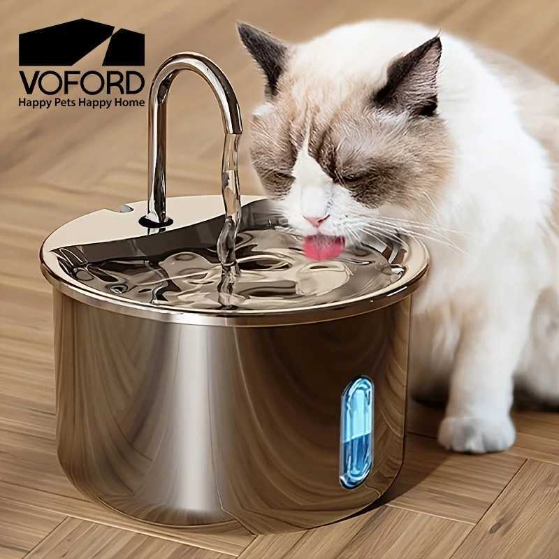 2L Automatic Stainless Steel Cat Water Dispenser With USB Mute Cat Water Fountain for Pet Filter Fountain Smart Drinking Bowl M251204