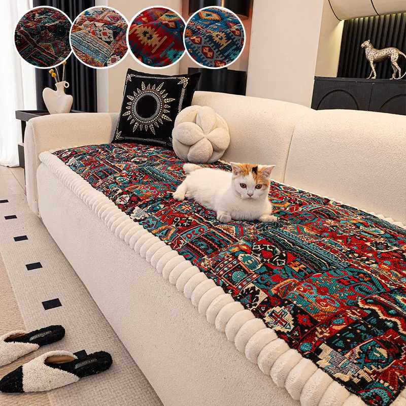 1PC-Autumn and winter thick Bohemian style anti slip sofa cushion 2025 new simple and high-end ethnic style cushion M251204 - view 3