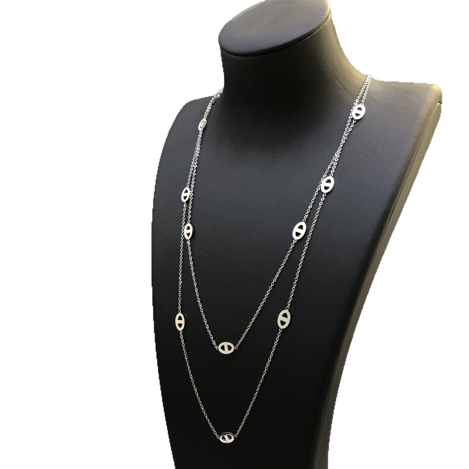 Light luxury Luxury Non-Fading Double designer Layer free shipping Pig Nose Extra Long Simple Niche High-End Feel Layered Sweater Chain