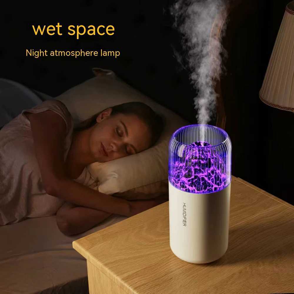 Air Humidifier Portable Mini USB Ara Diffuser With Cool LED Light Mist For Bedro He Car Plants Purifier Humificador 350ml C251204