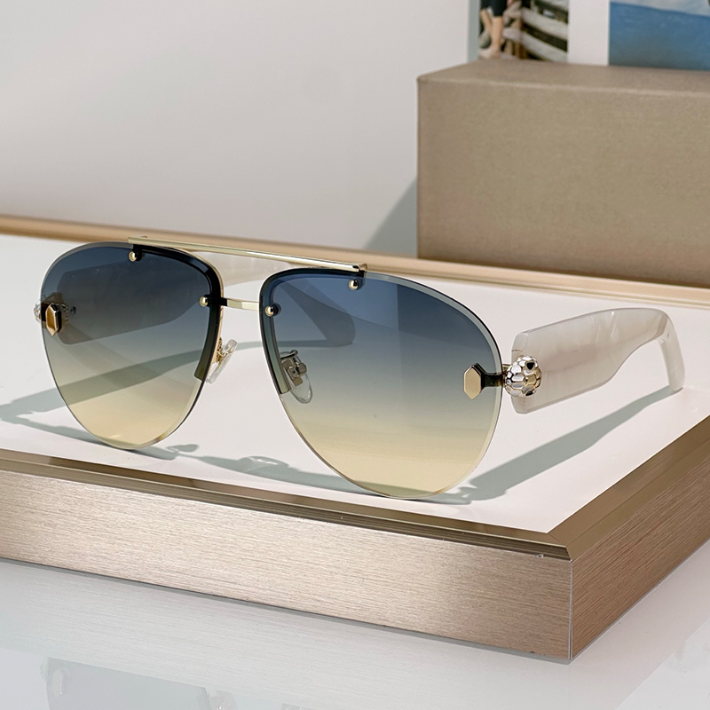 Luxury Sunglasses Womens And Mens Oversized Rimless Pilot Eyewear 40091 Designer Sunglasses Outdoor Goggles UV400 Glasses With Box