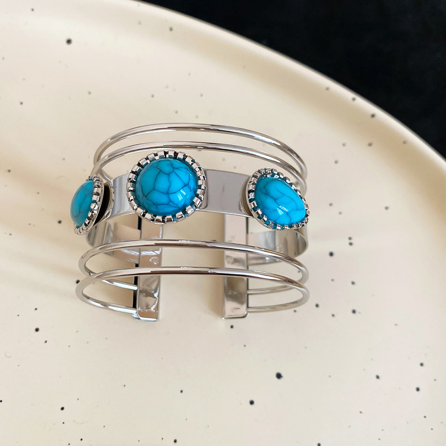 Acrylic Round Multi-layer Open Ethnic Style Light Luxury High-end Feel Bracelet European and American Cross-border Niche Jewelry for Women - view 8