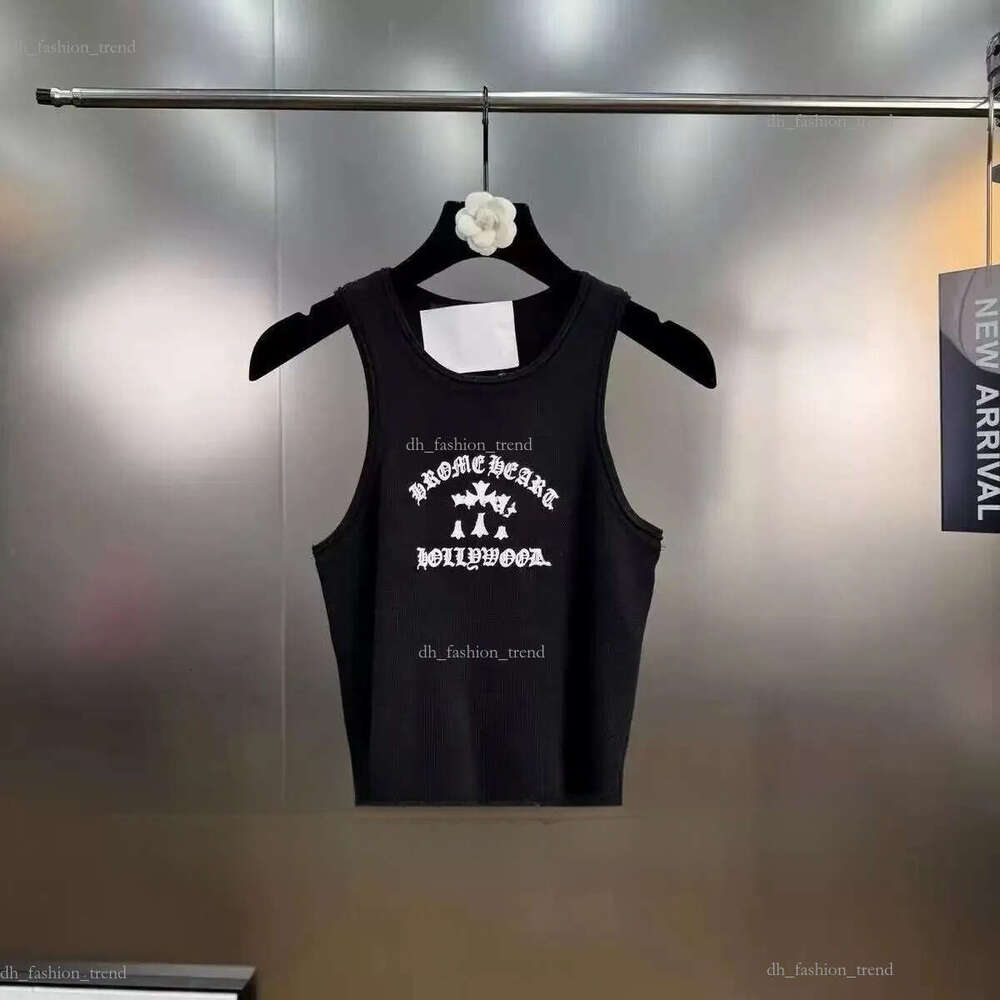 Women's tanks Chrome women tank top designer luxury vest sleeveless pure cotton fashion knitted camisole tees Womens Sexy Dress Base Shirt 3e6