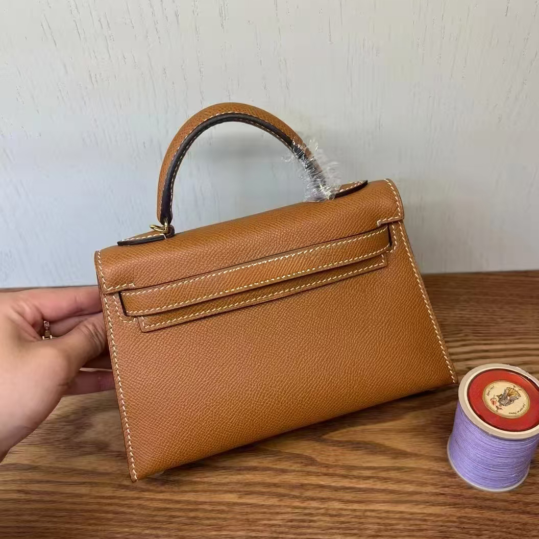 2025 Top mini kell 10a designer mirror quality genuine leather shoulder bag crossbody Womens Black Brown White