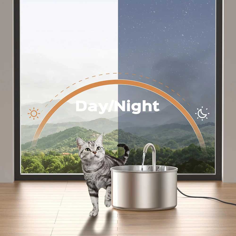 Stainless steel pet water fountain artesian water fountain for cats ultra-quiet water pump with filter M251204 - view 4