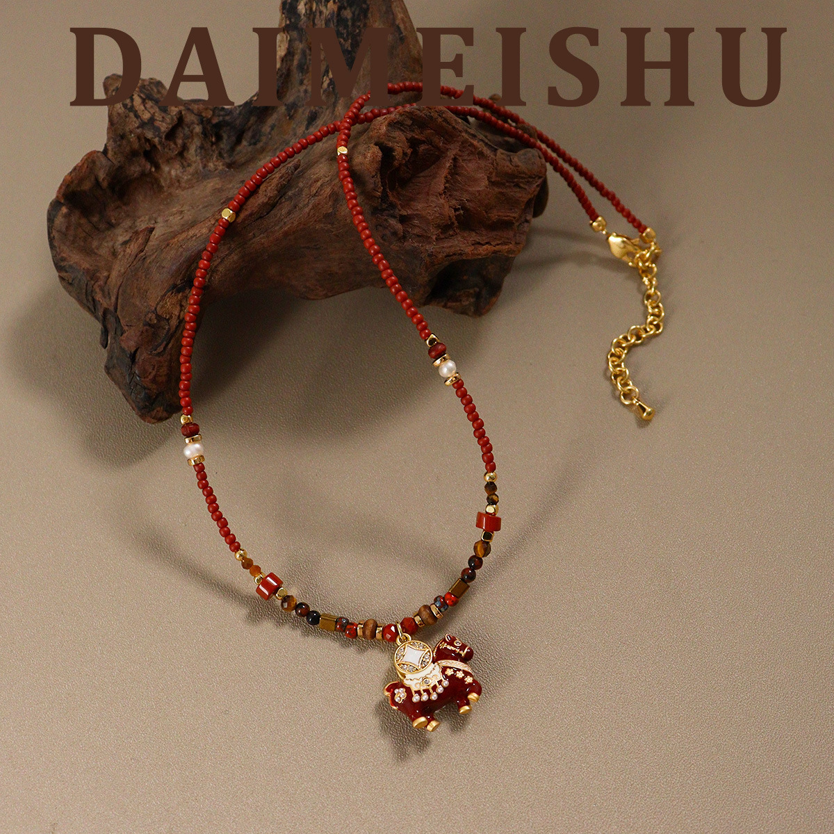 Original Fashion Exquisite Red designer Oil Drop "Get Rich Quickly" Horse Pendant free shipping Necklace Light Luxury luxury High-End Clavic