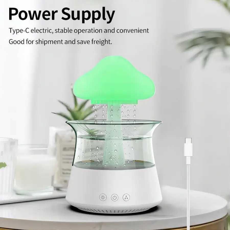 Relax Cloud Rain Diffuser Humidifier Raindrop Aratherapy hine trasonic Atization Humidification Colorf Lamp C251204