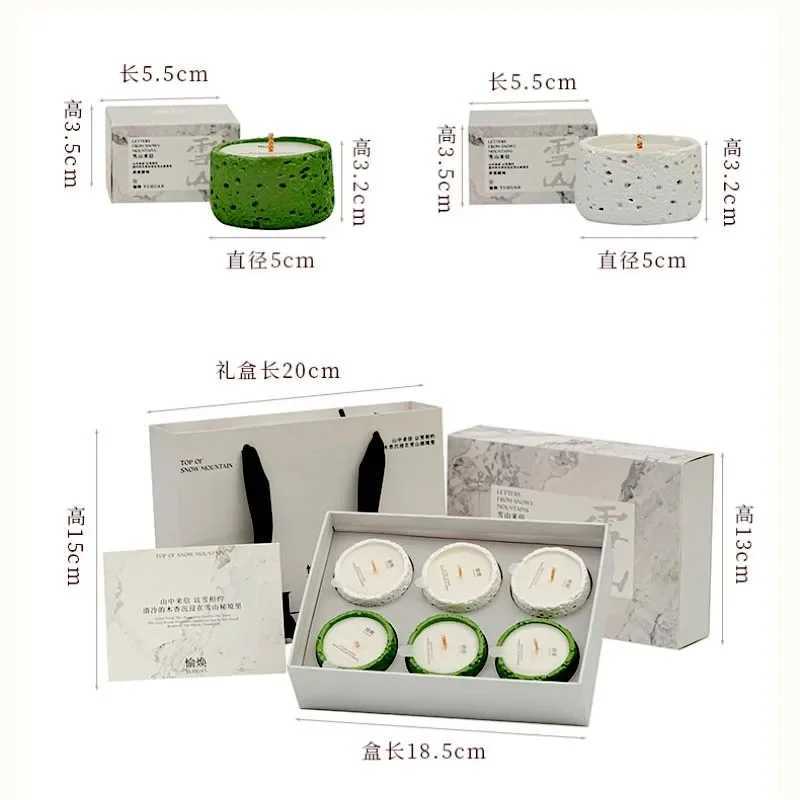 Mini Gypsum Scented Candle in Jars Spa Decoration Luxury Candles Home Decoration Gifts Box Set Y251204