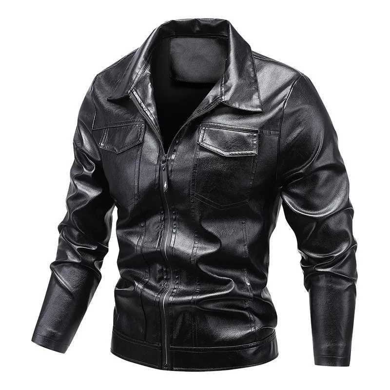 2024 Leather Jacket Men Winter Motorcycle PU Leahter Jacket Male Stand Collar Casual Windbreaker Ropa De Hombre Slim Coat 4XLT251204